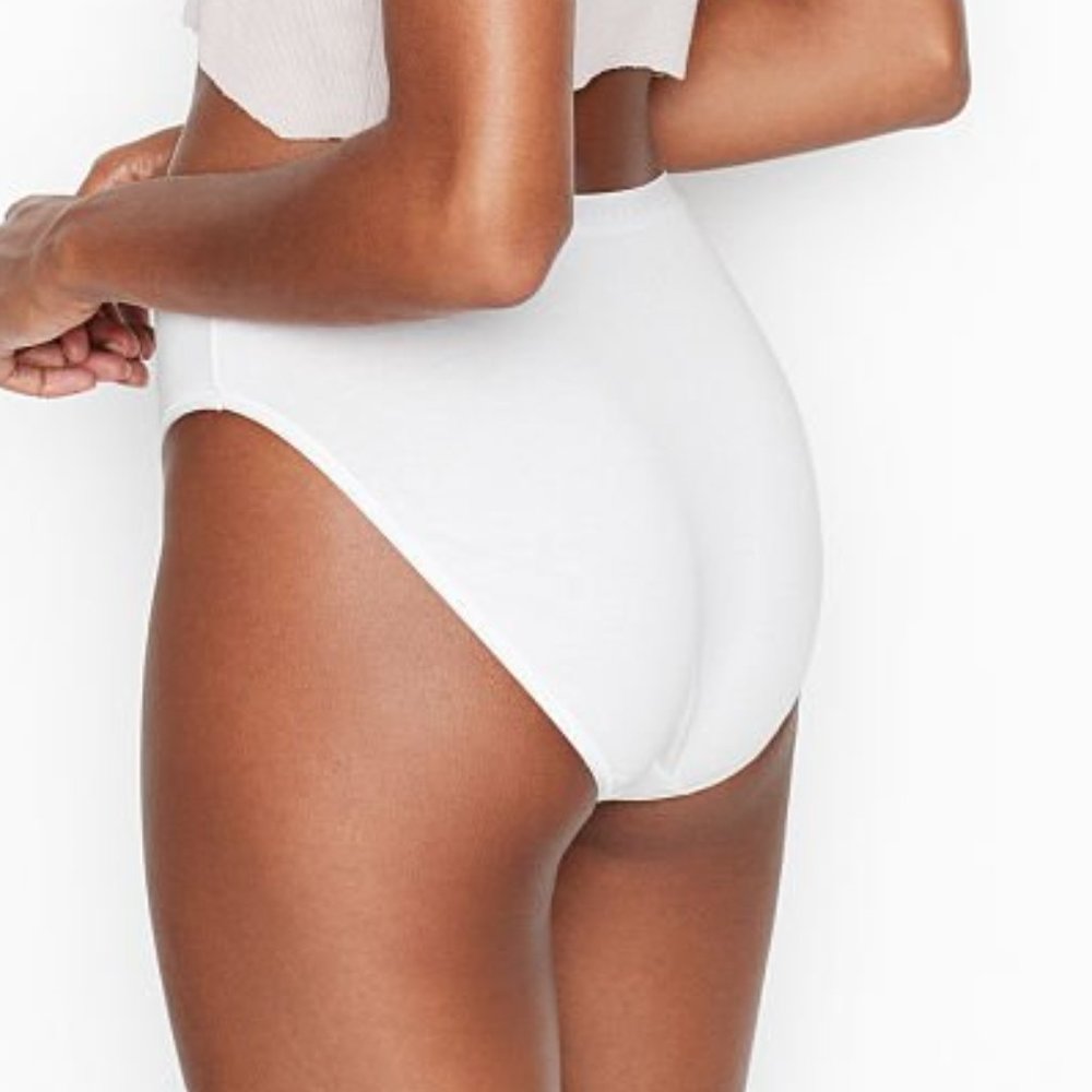 VS Stretch Cotton High Leg Brief Panty M White